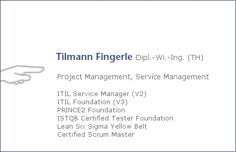 Project Management, ITIL, Projektmanagement, Service Management, Scrum, PM, Tilmann Fingerle, Outsourcing, Knowledge Management, KM, e-learning, LMS, southpm, Service Manager, Service, Freelancer, Freiberufler, Projekt, IT-Projektmanagement